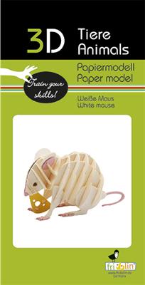 Modèle En Papier 3D - Souris Blanche – vue produit 3