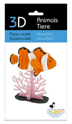 3D-Papiermodell – Clownfisch