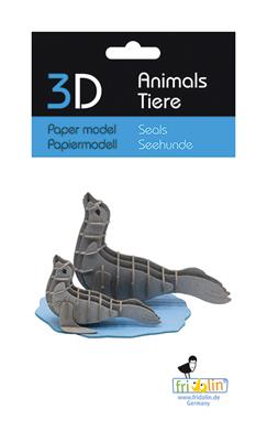 3D-Papiermodell – Robben