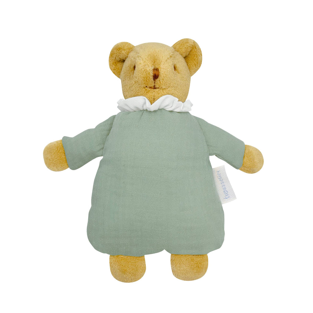 Ours Nid d'Ange Doudou avec Hochet - Coton Bio Celadon TROUSSELIER SAS – vue produit 1