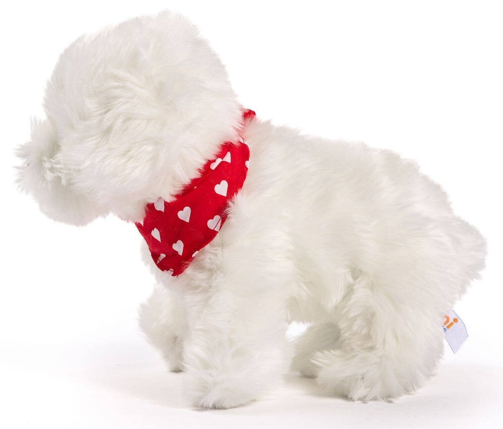 Peluche Bichon Maltais debout - Avec bandanna Uni Toys
