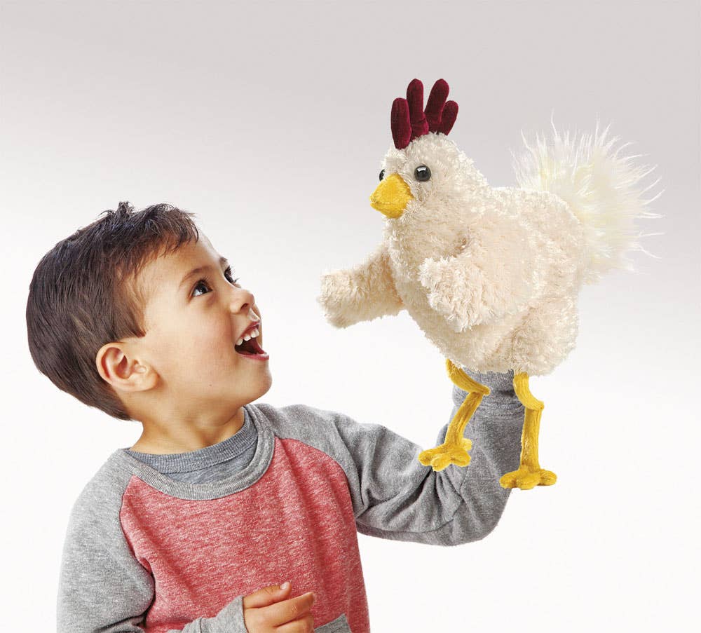 Marionnette à main Funky chicken 3030/ Funky chicken Folkmanis réaliste