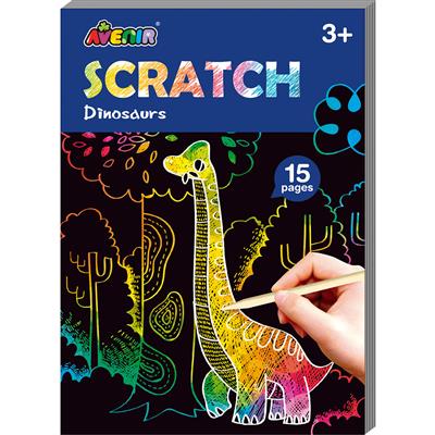 Avenir Scratch: ART BOOK MINI A6 / DINOSAURES 10x0.7x14cm, 15 pièces, 3+