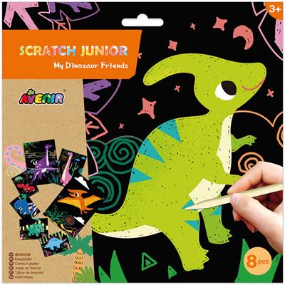 Avenir Scratch: JUNIOR / MES AMIS DINOSAURES 23x23cm, 8 pièces, 3+