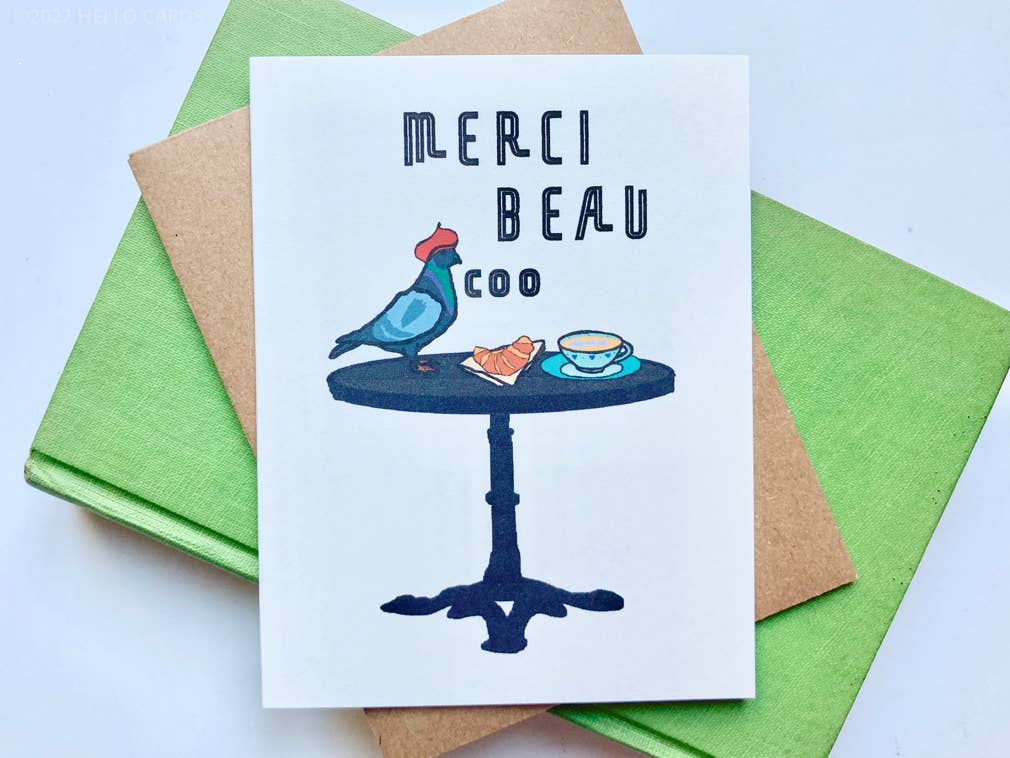 Carte de remerciement « Merci Beau Coo »