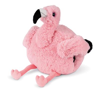 Noxxiez Peluche chauffe-main: FLAMANT 35x35x35cm, peluche, 3+