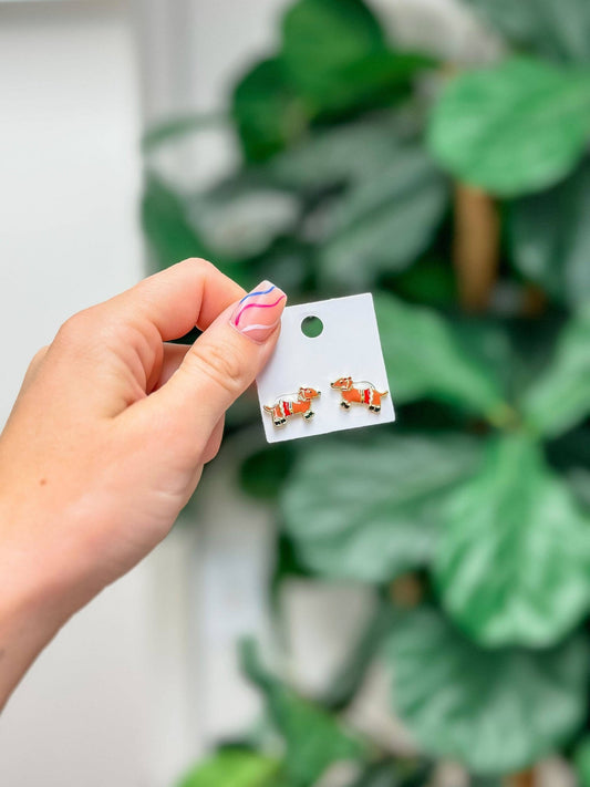 Christmas Dachshund Earrings