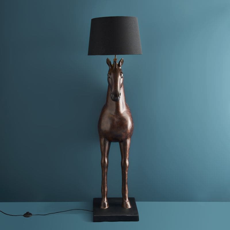 Lampadaire Amadeus, marron, 47 x 40 x 153 cm