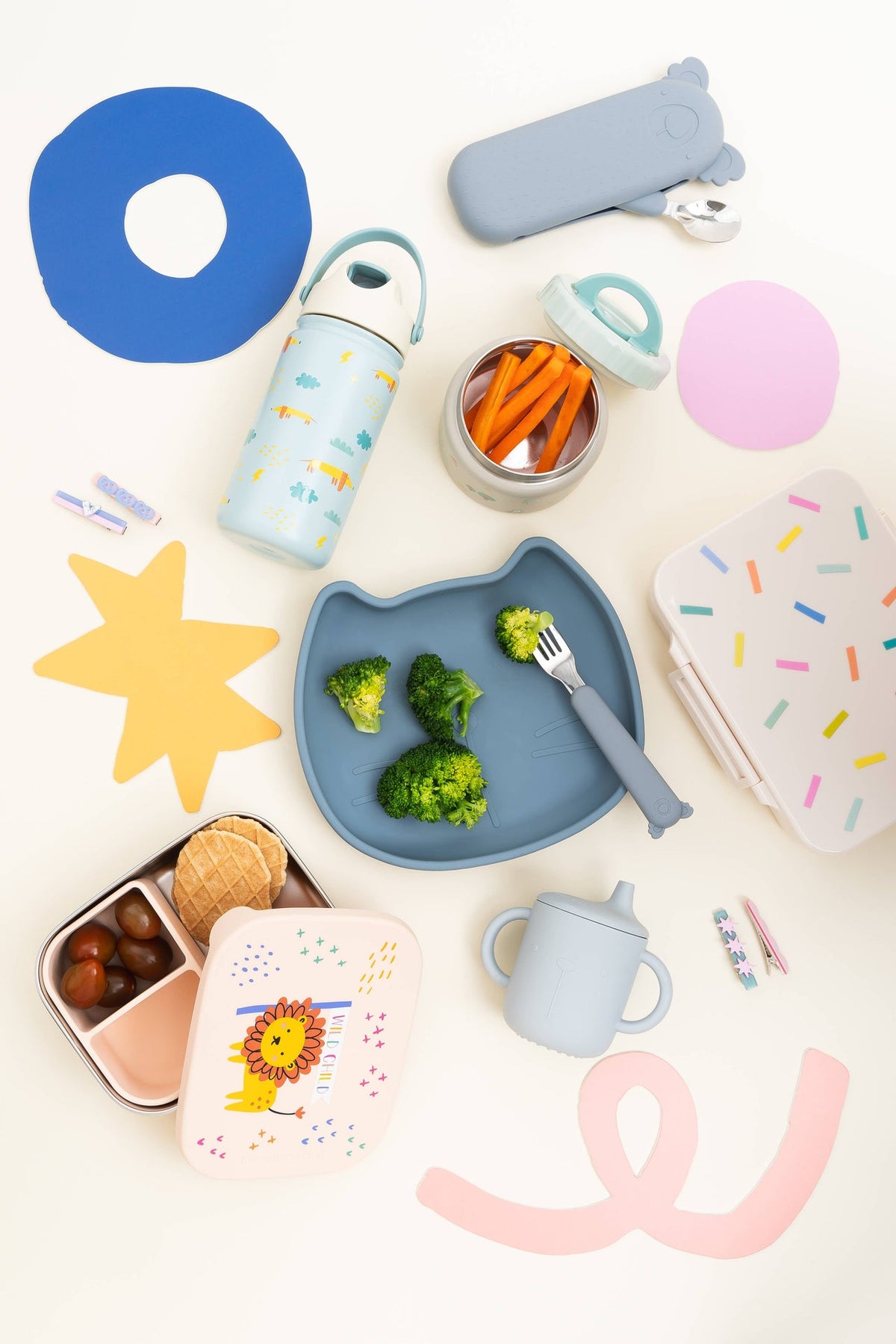 Lunchbox aus Edelstahl mit Fächern für Kinder – Dackel