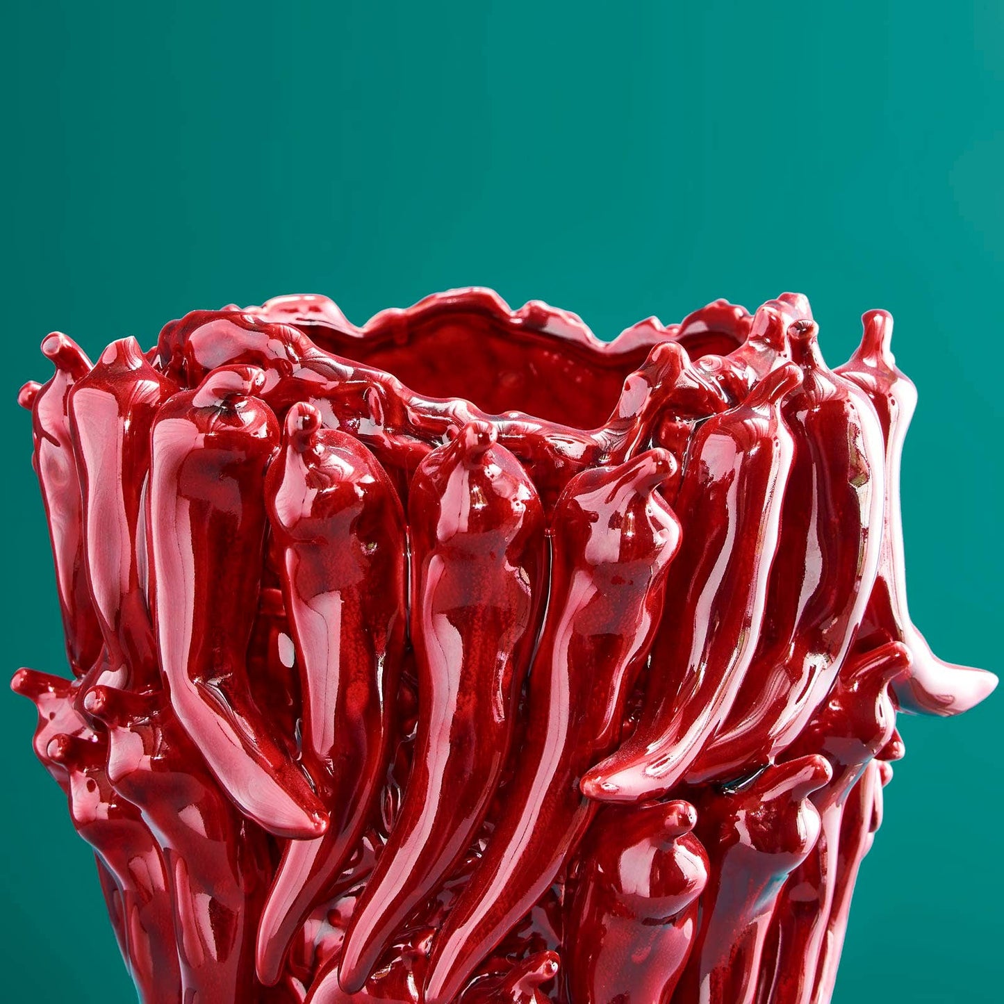 Chili-Vase, burgunderrot