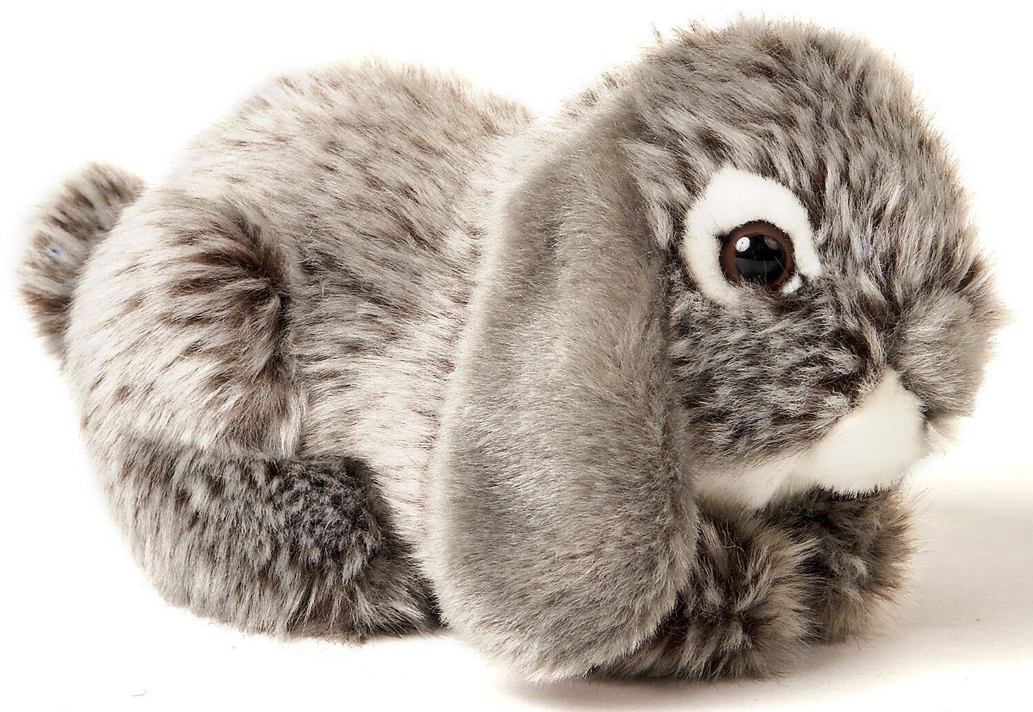 Lapin Bélier, couché (gris) - peluche Uni Toys