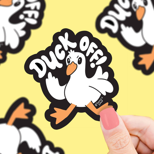 Eendsticker "Duck Off".