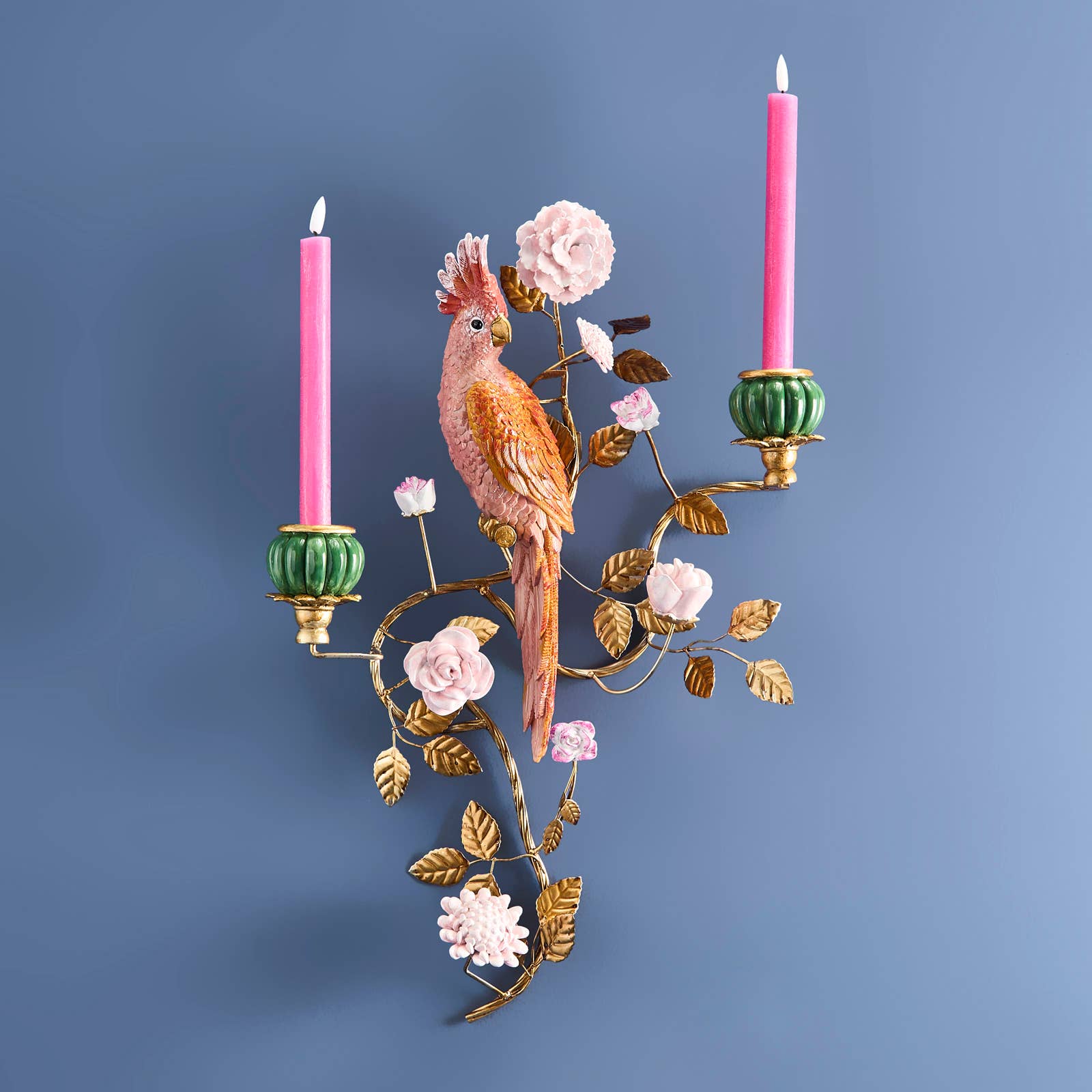 Chandelier Perroquet Orange/Or 39,5 x 12 x 59 cm