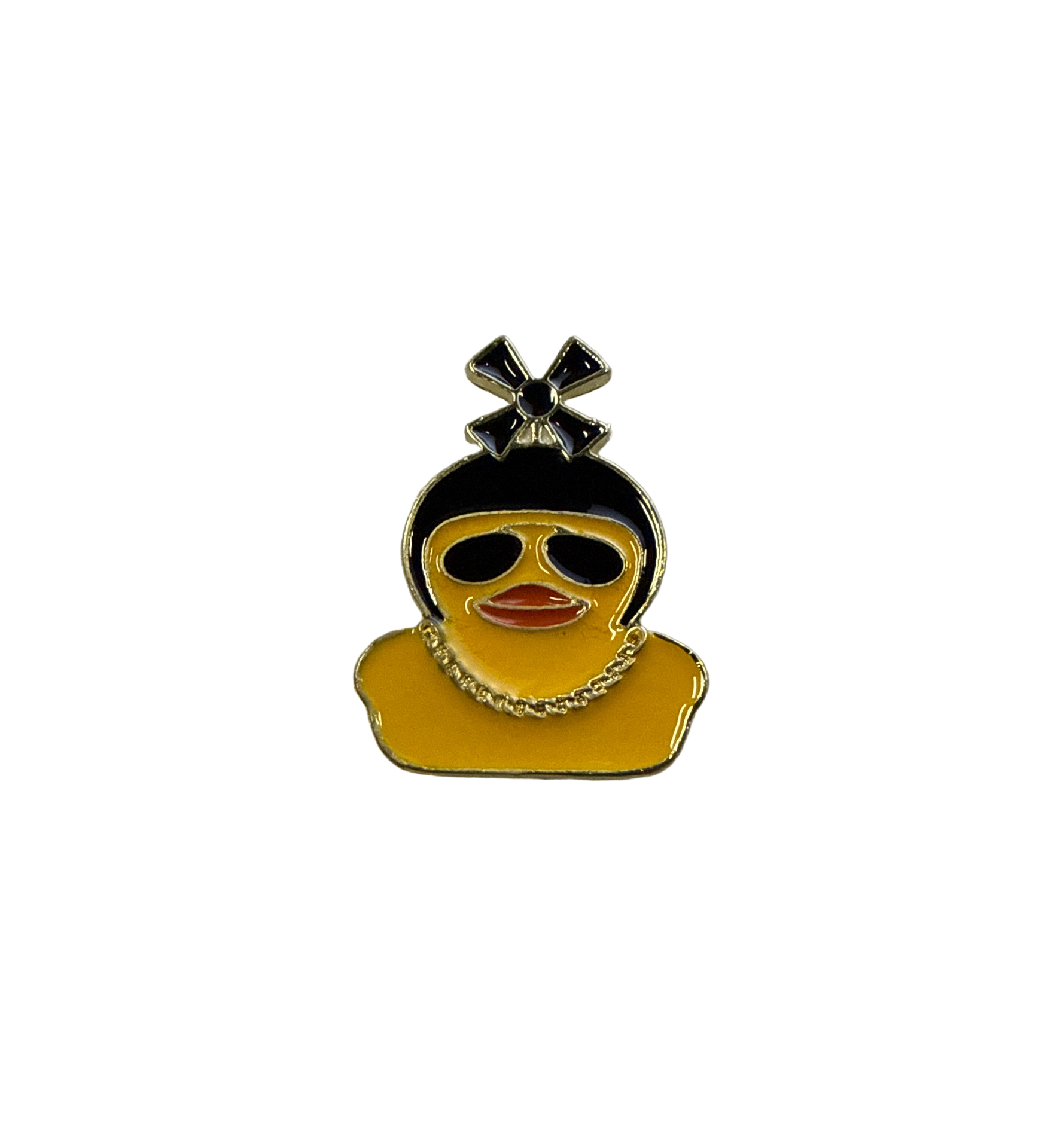 Photo produit - Pin’s Canard Jaune avec Casque Moto à Hélices