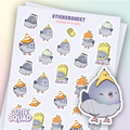 Planches d'autocollants Pigeon avec chapeaux
