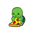 Photo produit - Pin's Tortue avec Pizza