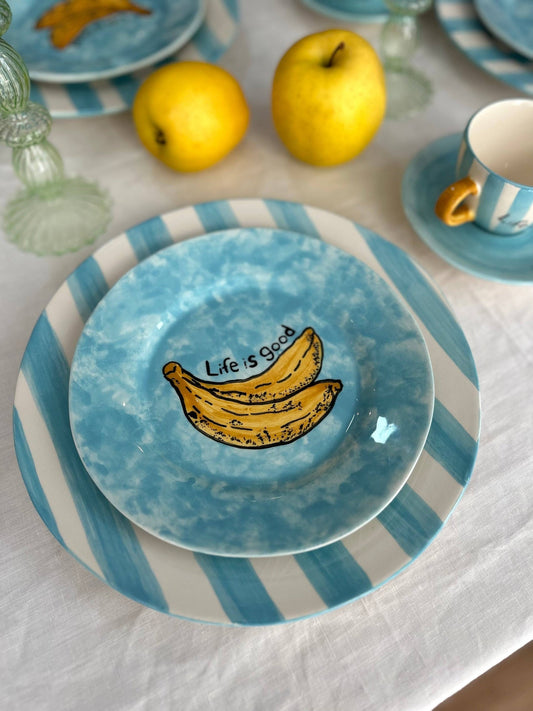 Assiette Banane « La vie est belle »