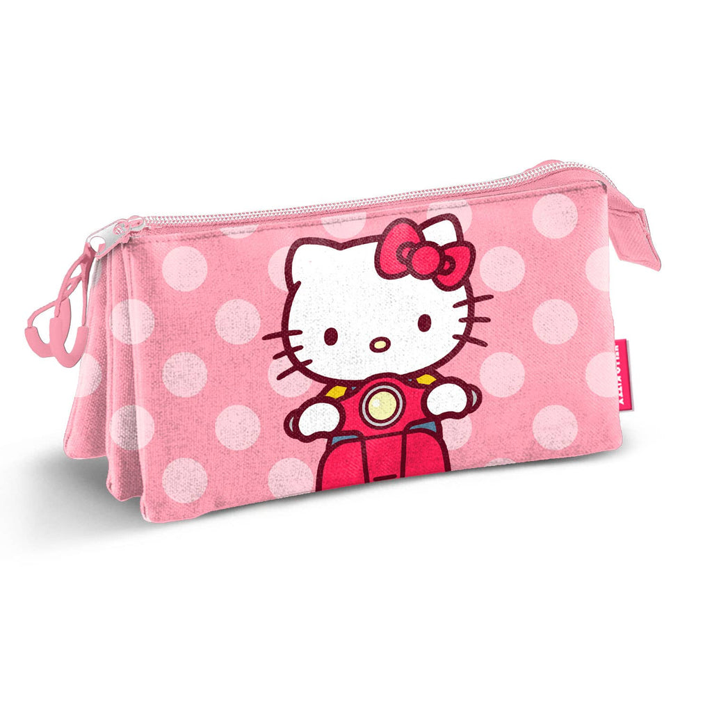 Trousse Triple Hello Kitty « Moto » – Rose