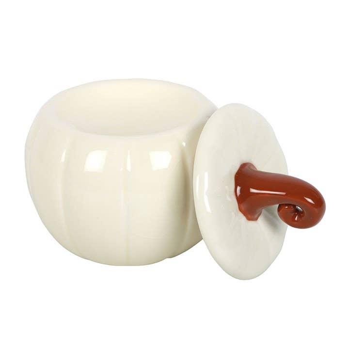 Autumnal curly white pumpkin oil burner