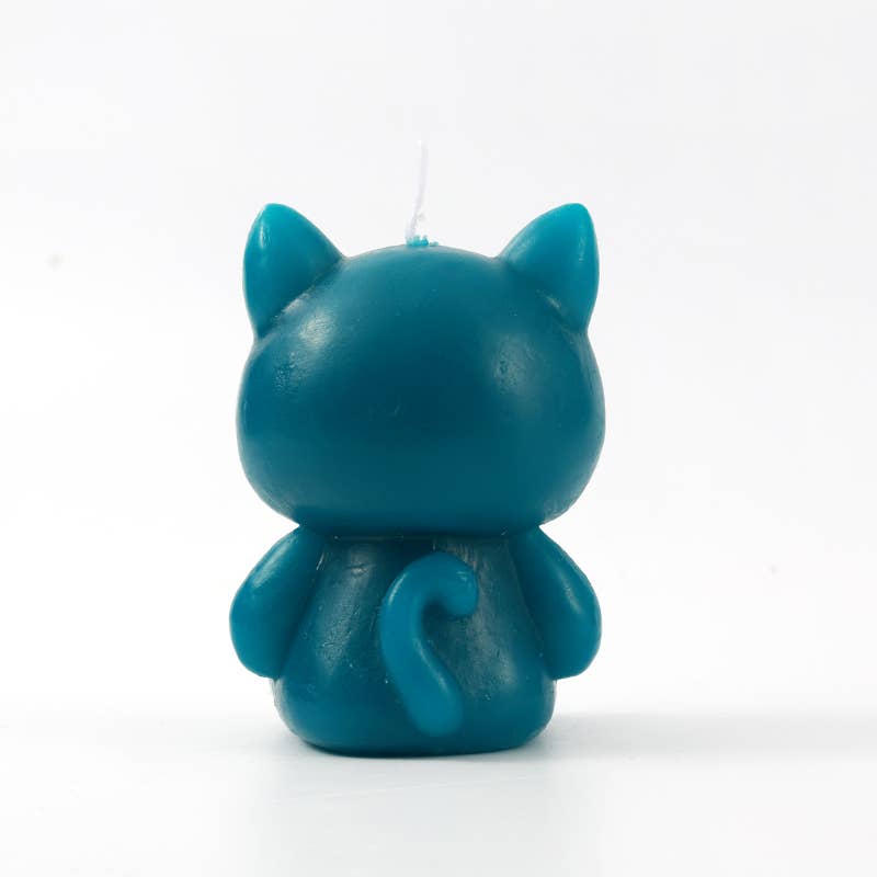 Bougie Chat Bleu Pétrole