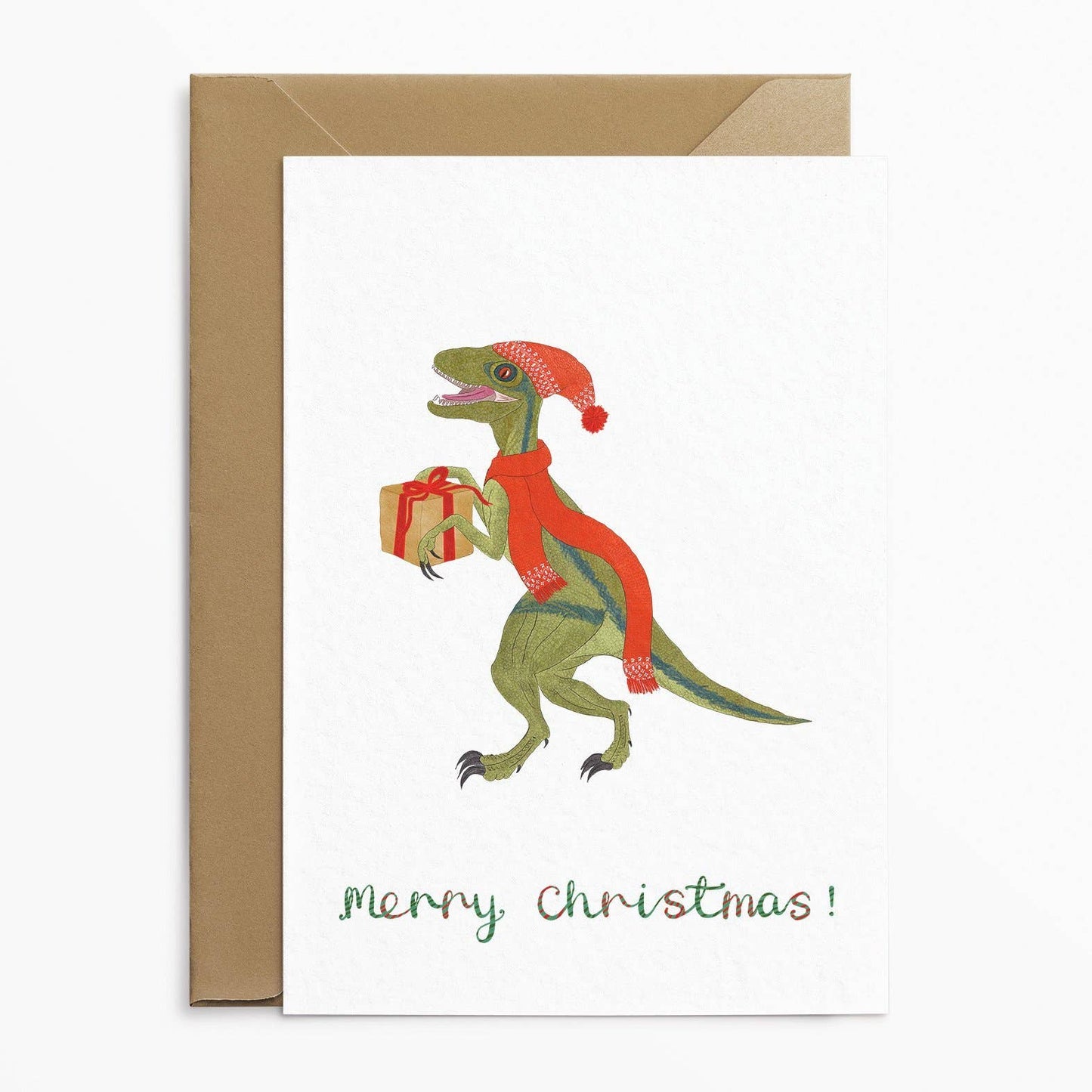 Carte de Noël Velociraptor