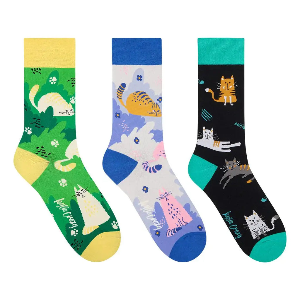 Geschenkbox 3 Paar Katzensocken
