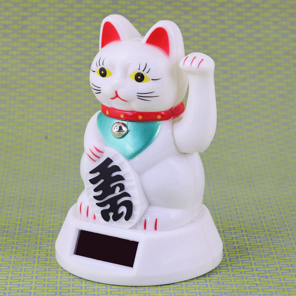Lucky Solar White Cat 12cm