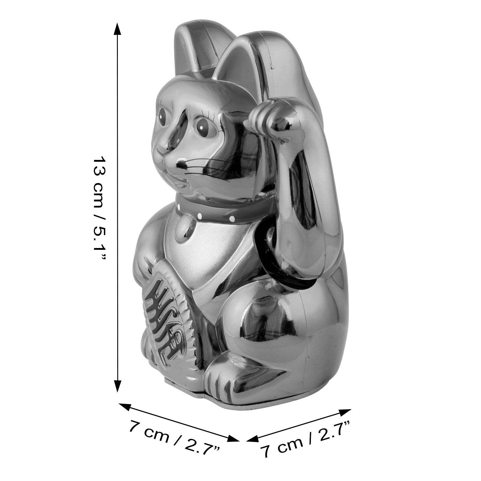 Chat chanceux blanc 13cm
