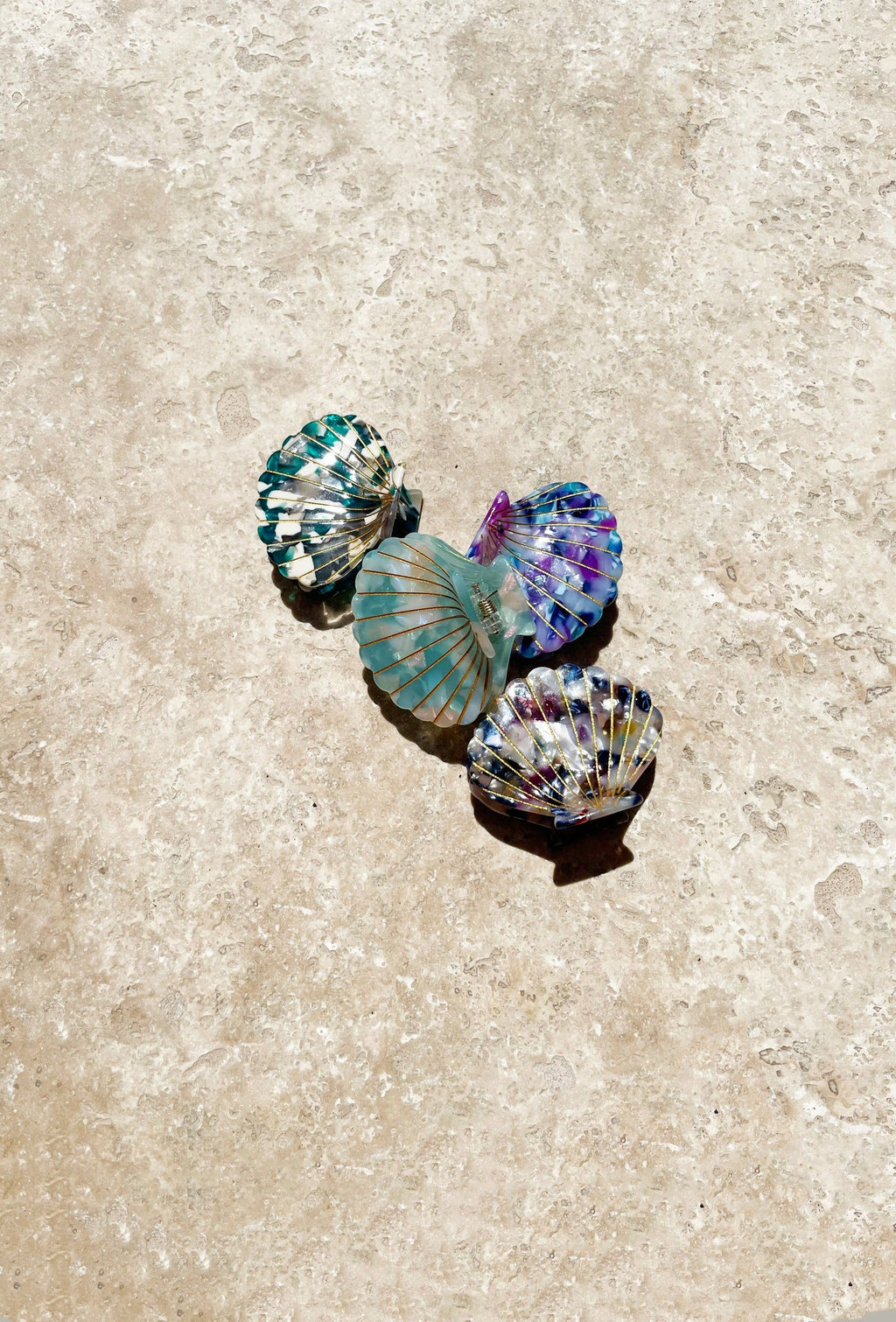 Pince à cheveux Coquillage bleu