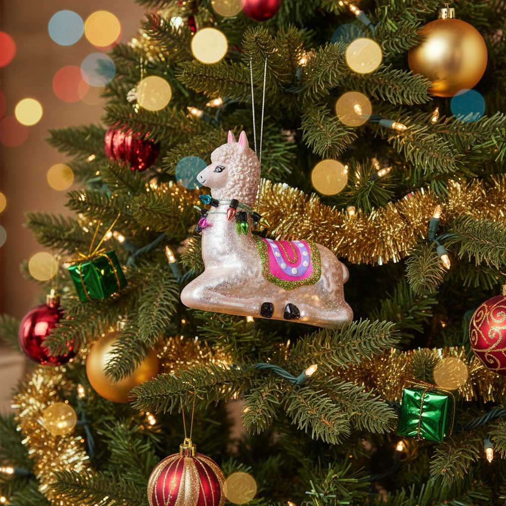 Décoration à suspendre Alpaga de Noël