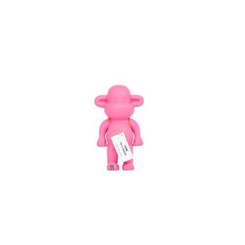 Ornement - Figurine Singe 'La Légende' - Résine - Rose - 11x7x19cm