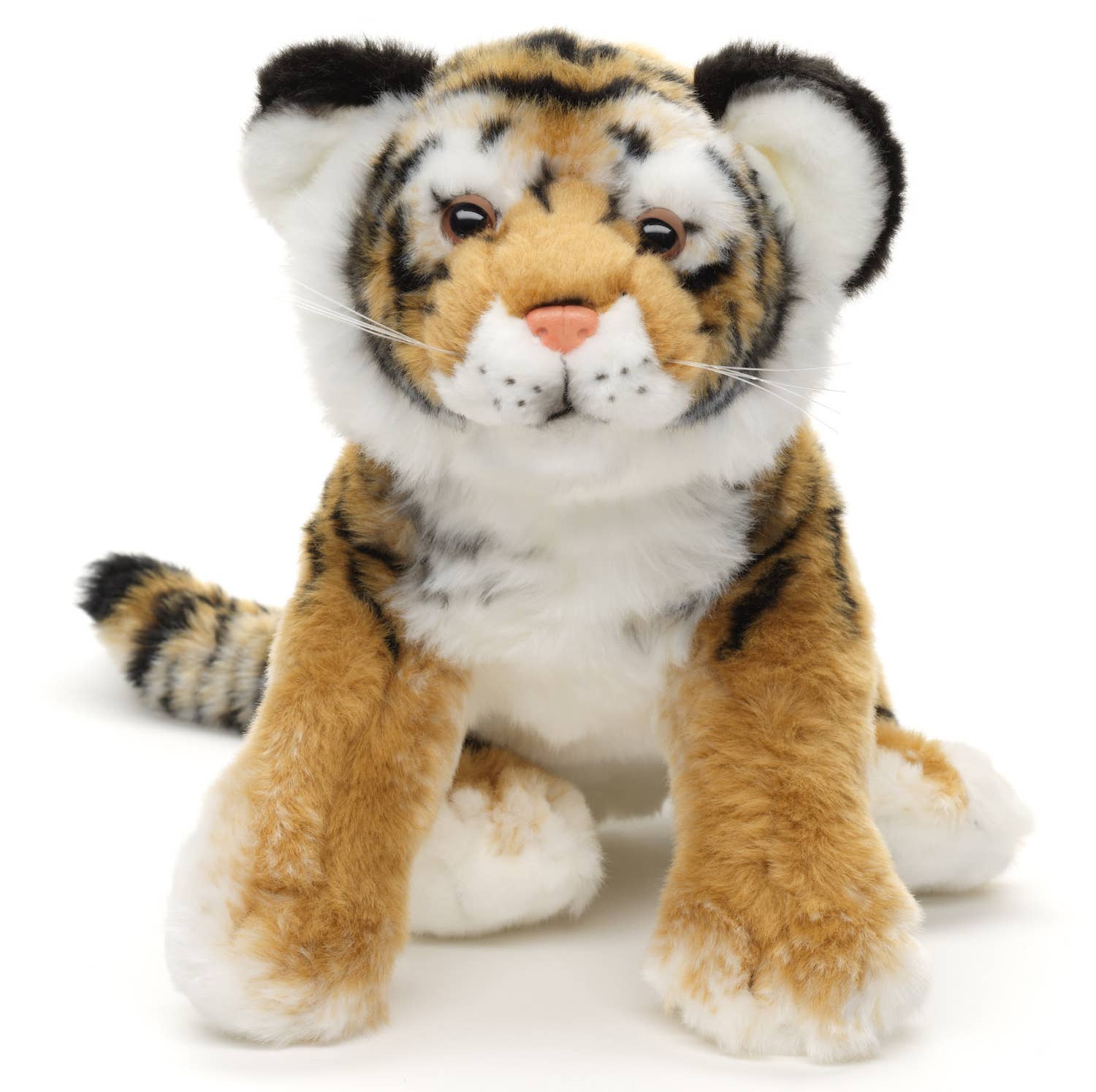 Petit tigre couché - 33 cm (longueur) - doudin/peluche Uni Toys
