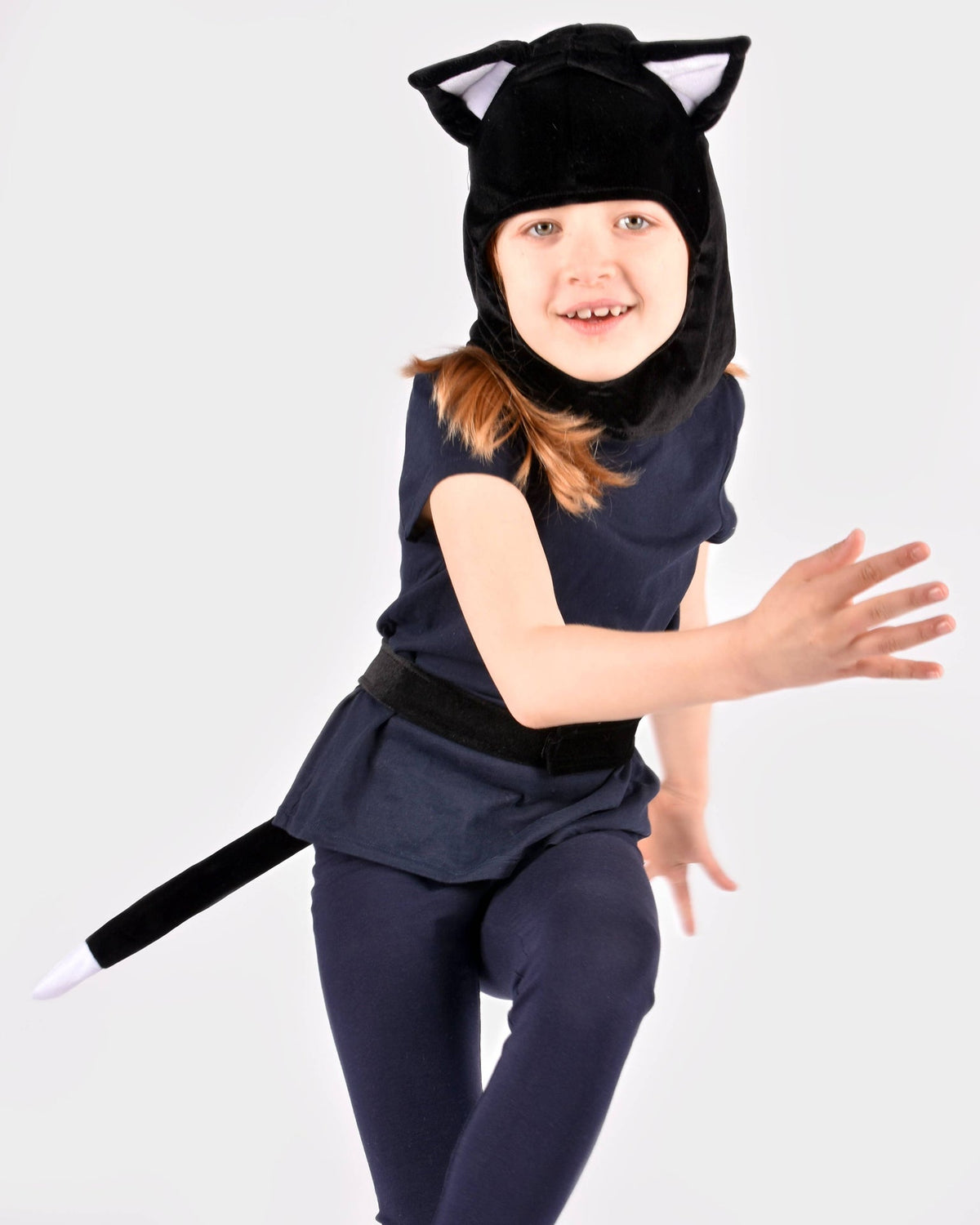 Ensemble chat noir (capuche et queue) 3 à 5 ans