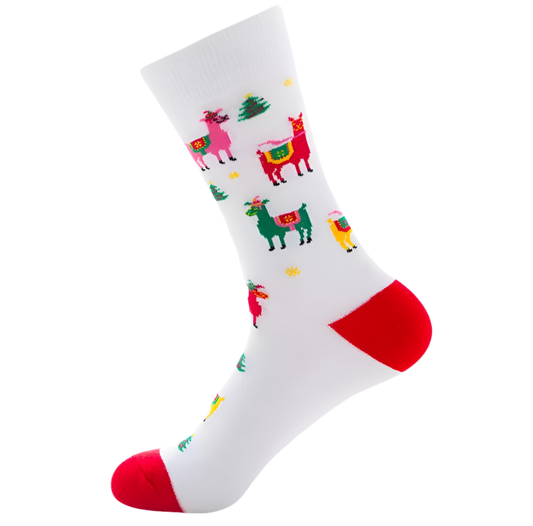 chaussettes lama de noel mrcol