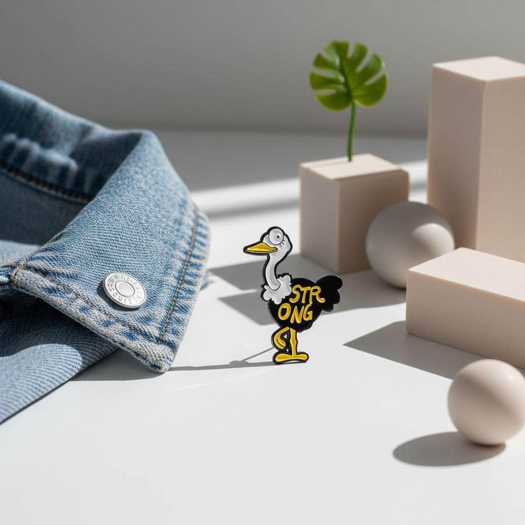 Pin’s Autruche "Strong" - photo produit