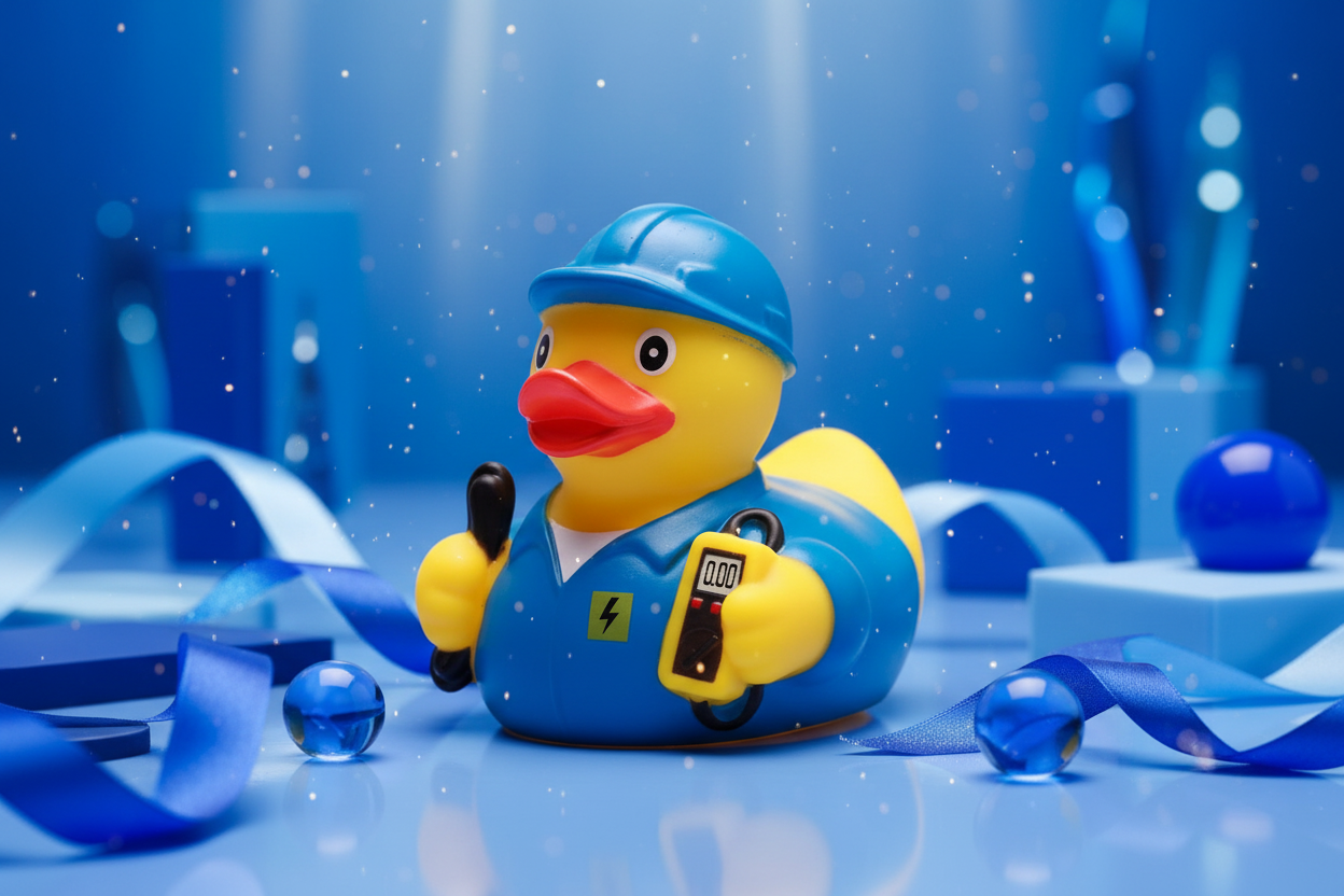 Canard Electricien - Bleu