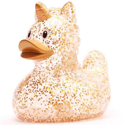 Canard Licorne à Paillettes Dorées Fantasy Ducks