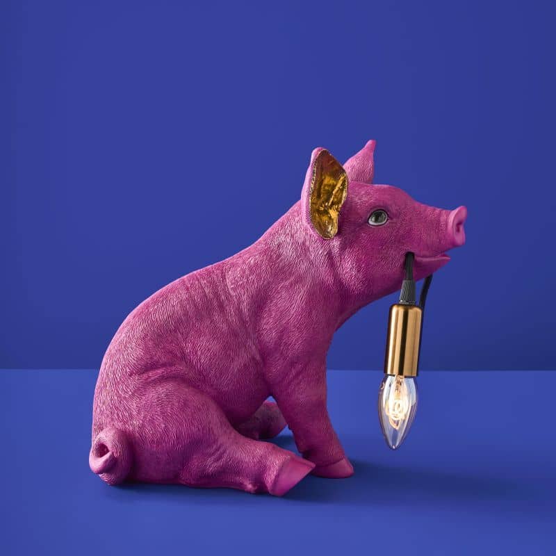 Lampe de table Cochon Rose