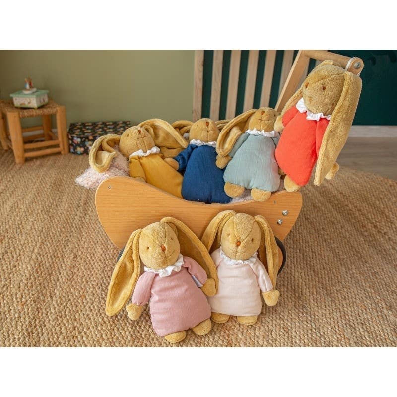 Lapin Nid D'Ange Doudou Avec Hochet - Curry