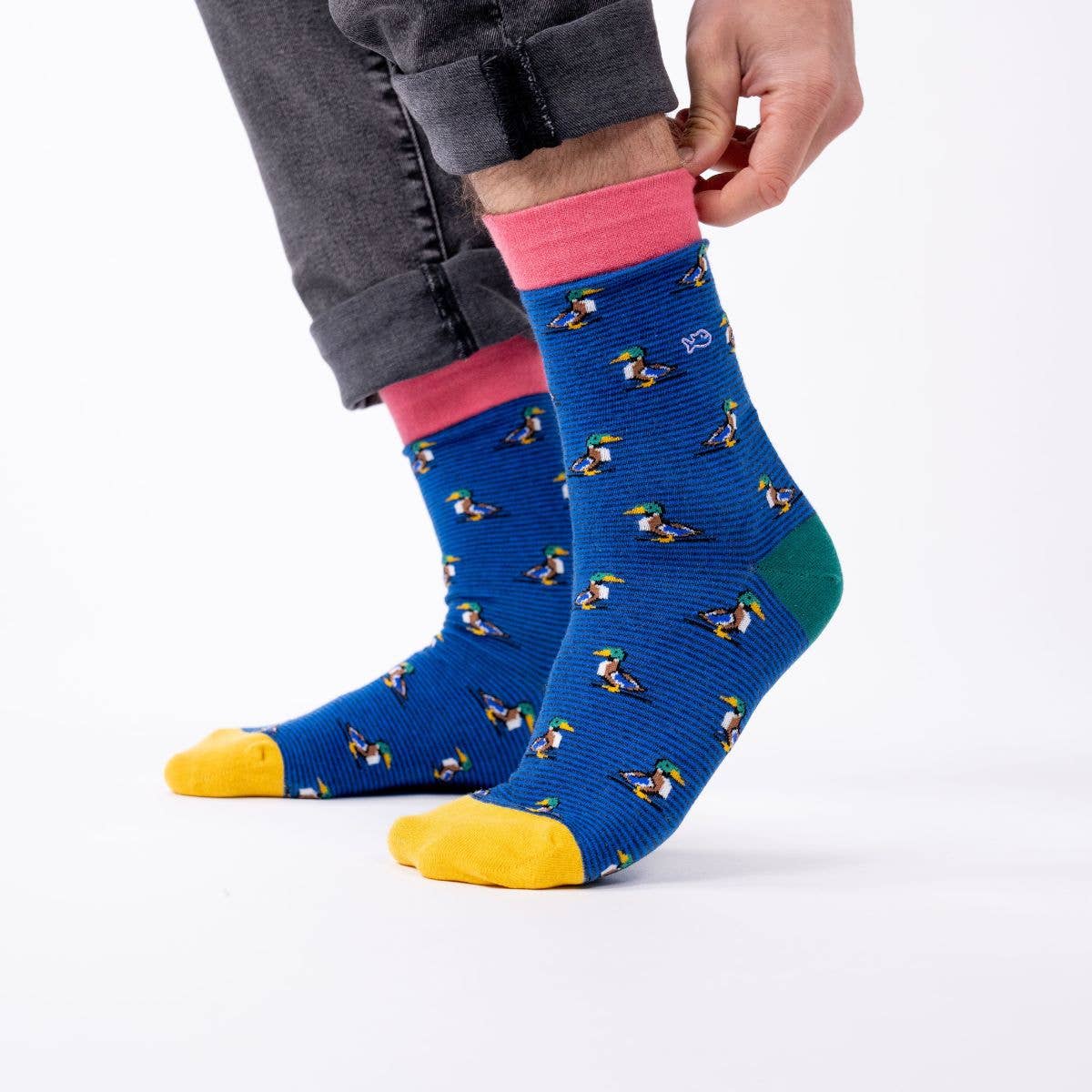Chaussettes en coton peigné animaux - Canard Colvert