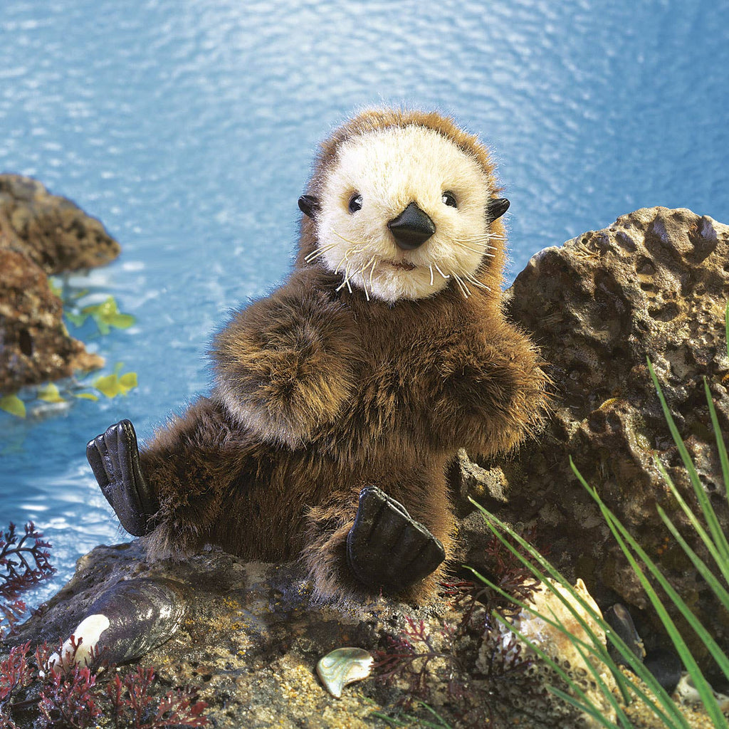 Marionnette à main Bébé loutre de mer 2960/ Bébé loutre de mer Folkmanis réaliste