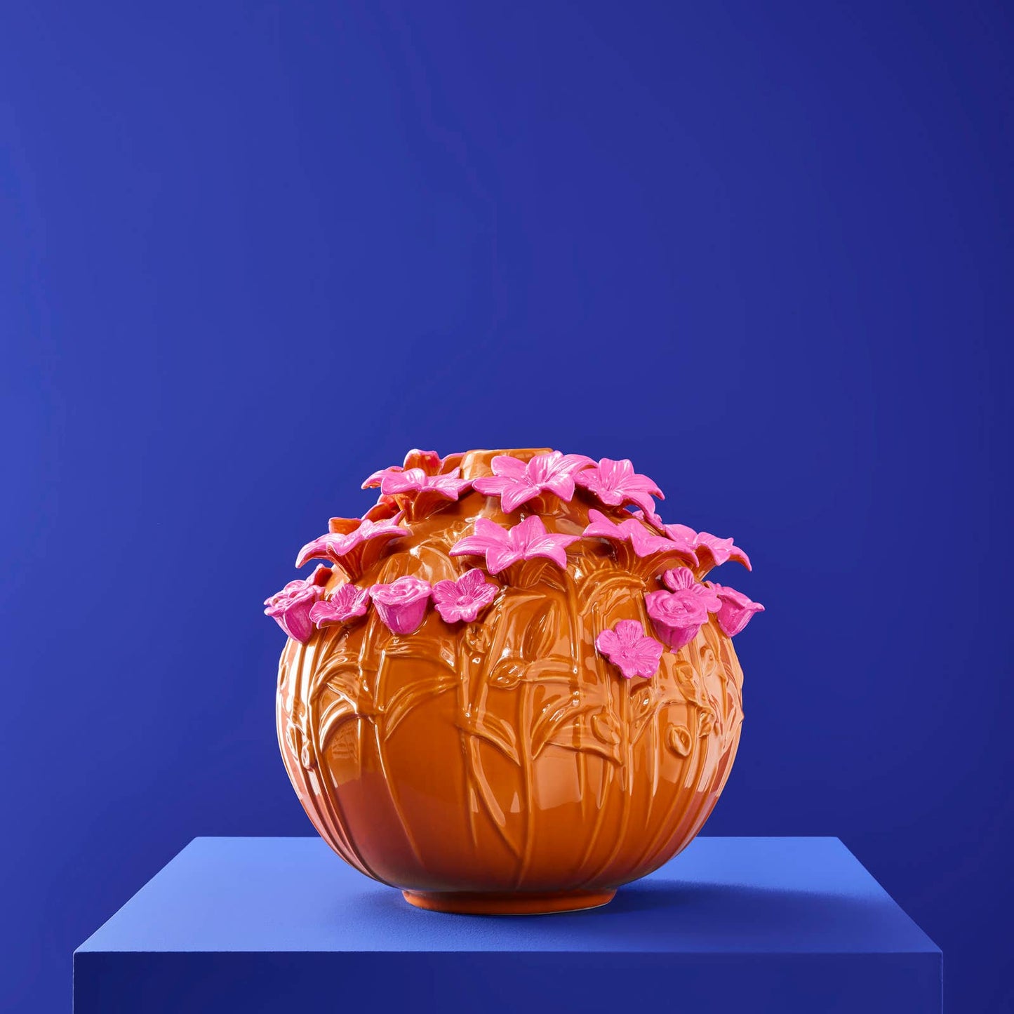 Verano Vase, orange/rosa Steinzeug, 34 x 29,5 cm