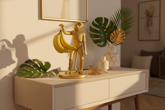 Porte Bananes Singe Doré