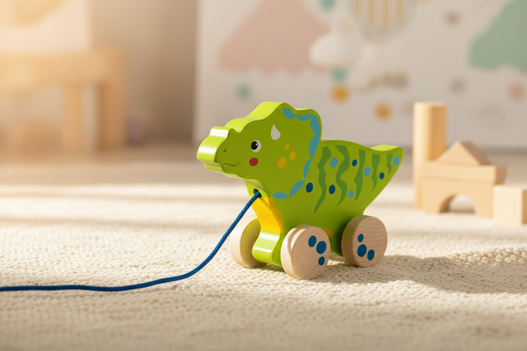 Animal para puxar - Dinossauro Verde