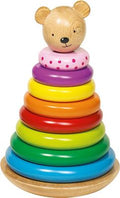 Tour de blocs à ranger: TOUR D' ANNEAUX A RANGER OURS L22cm, 10 pièces, 2+