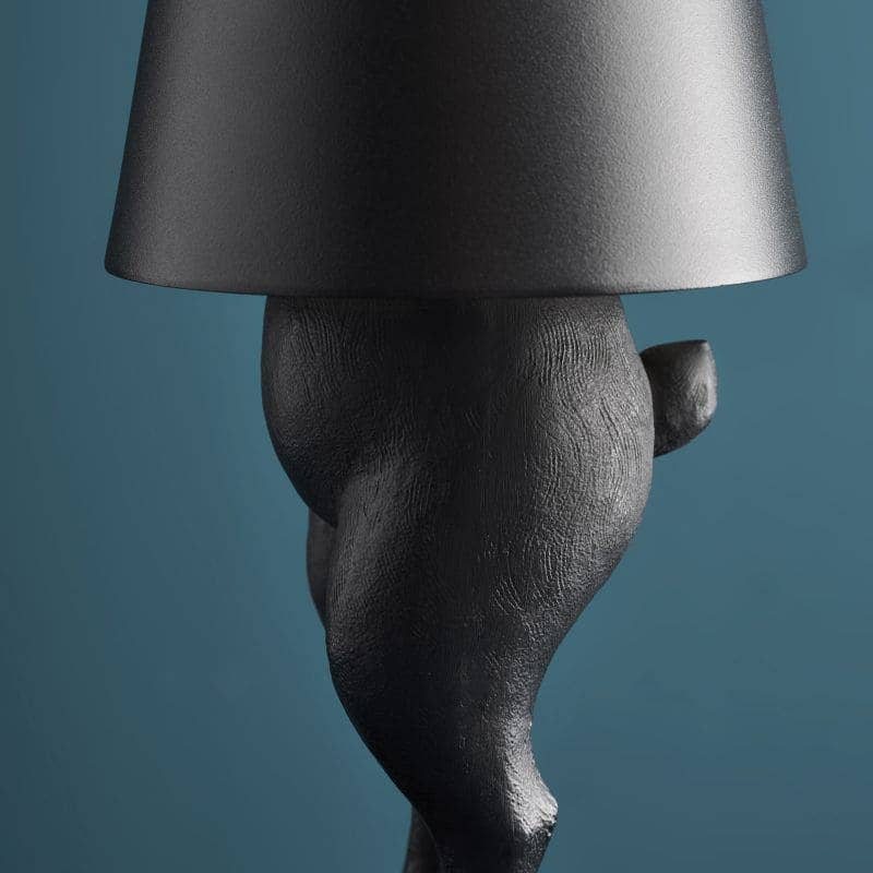 Lampe de table LED Lapin Hiding Rabbit, Noir