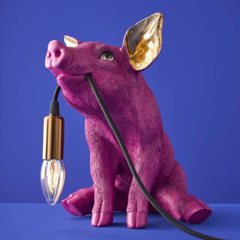 Lampe de table Cochon Rose
