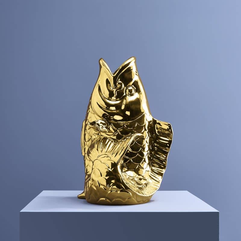 Sculpture/Vase Poisson Blubb doré