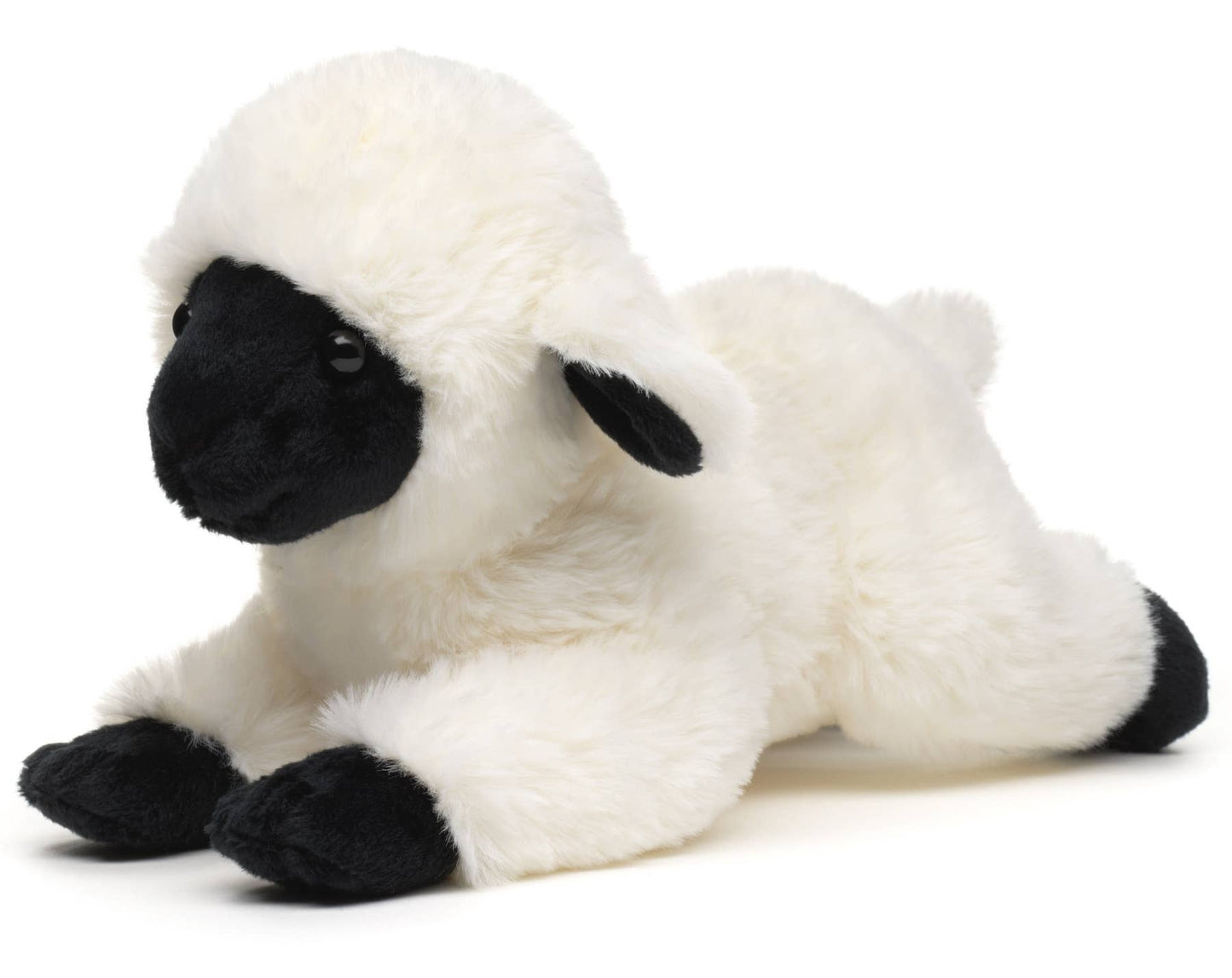 Peluche Agneau, couché (noir et blanc)