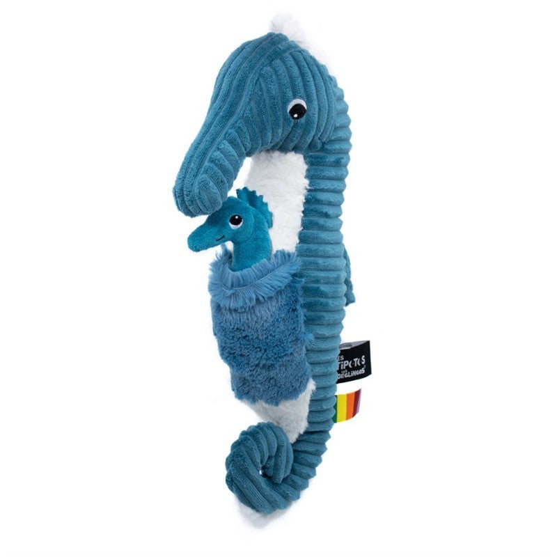 Peluche hippocampe Papadou papa et son bébé bleu – Les Ptipotos